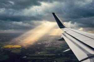 Airplane in the windstorm