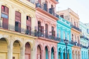 HAVANA, CUBA - APRIL 14, 2017: Authentic view of old abandoned house in Havana
