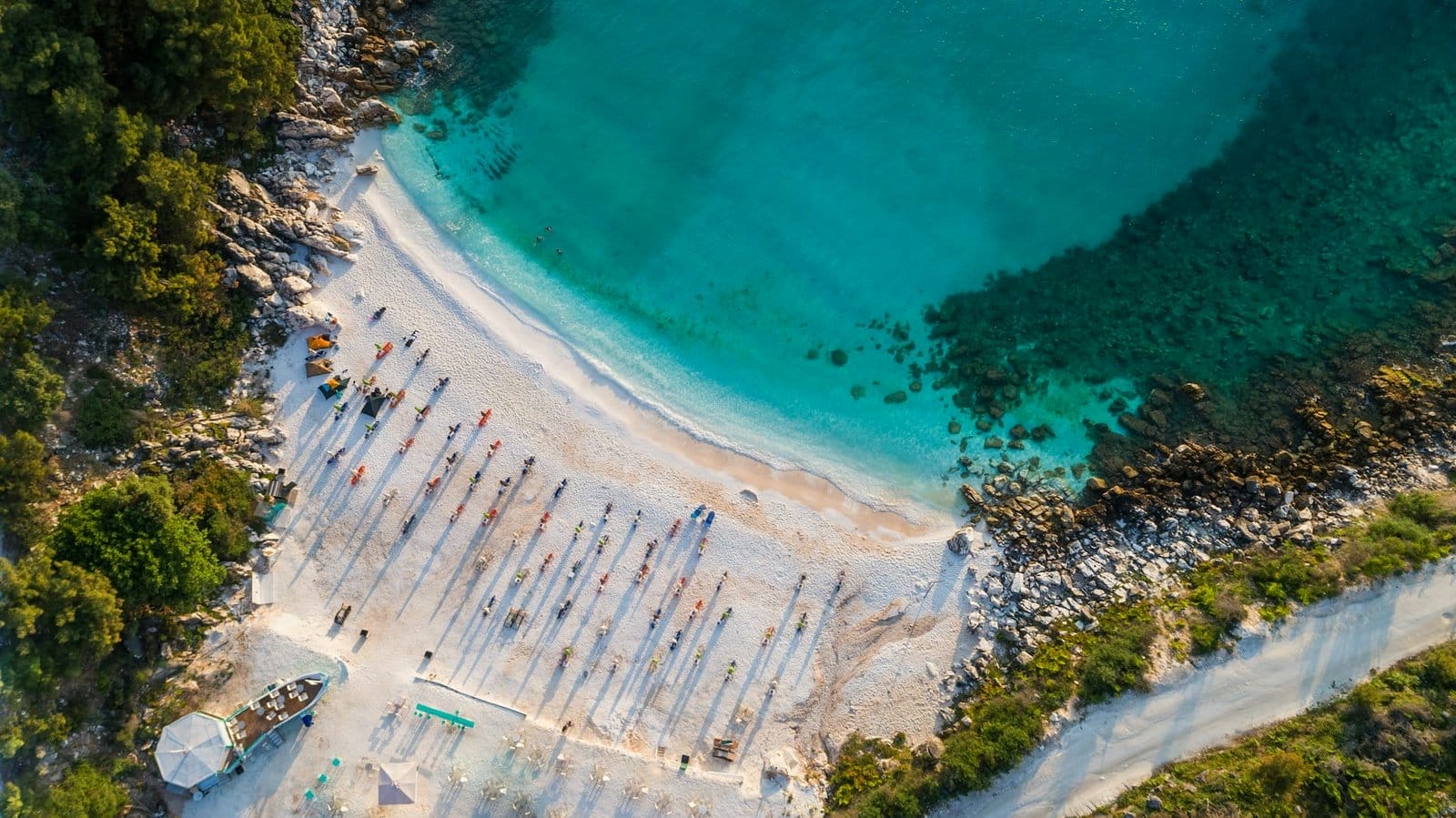 Marble beach (Saliara beach). Thassos island, Greece