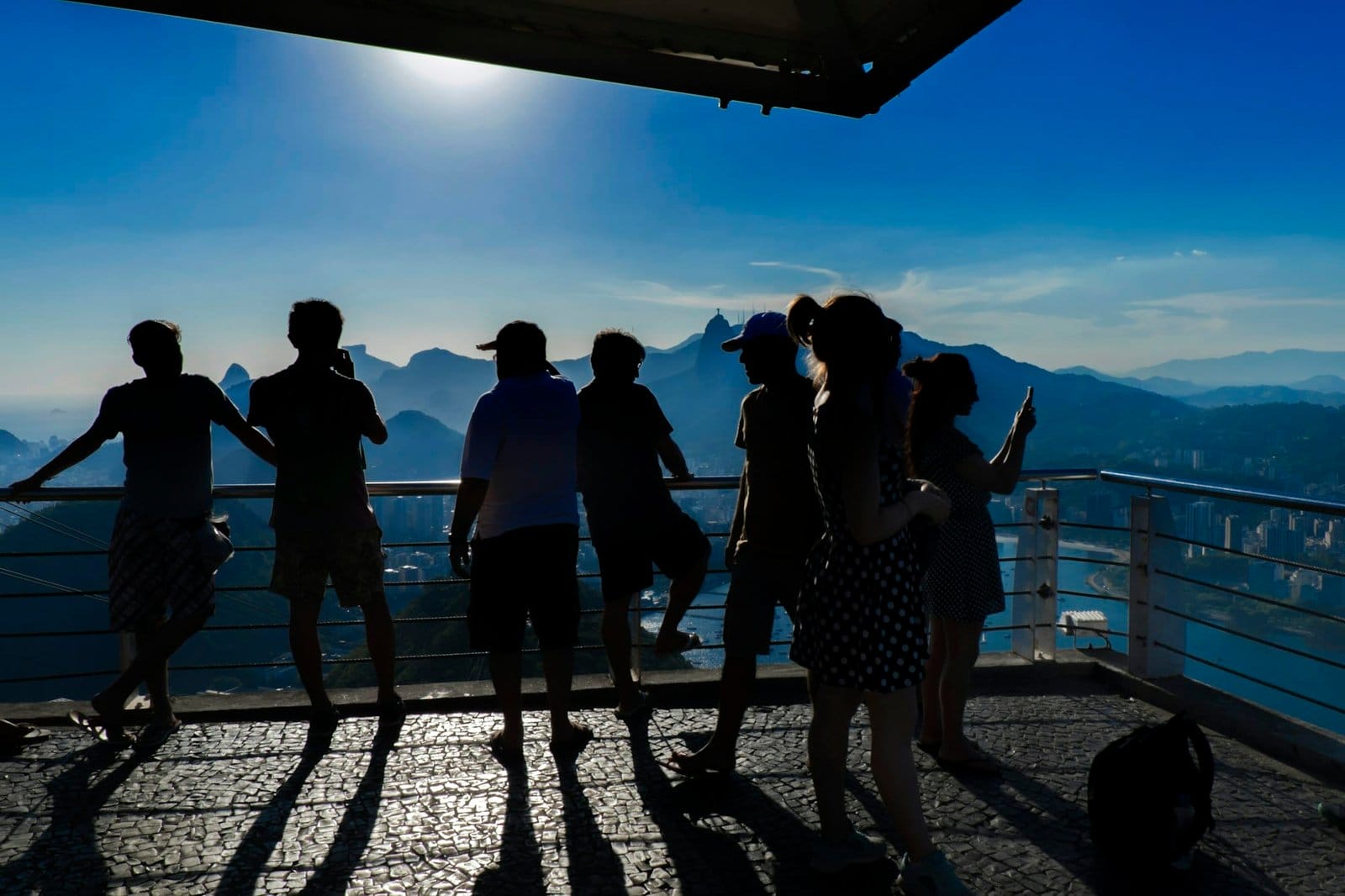 Tourists in Rio de Janeiro in Brazil, silhouettes