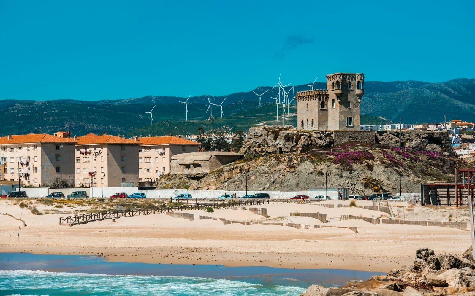 Seashore with Old Castle in Tarifa