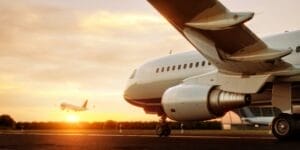White commercial airplane