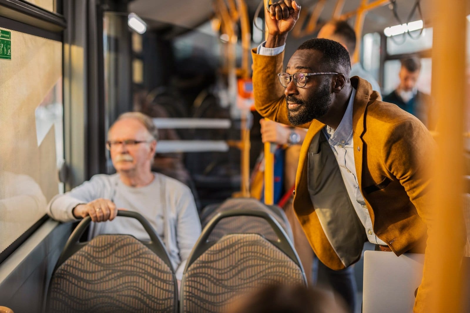 people on a crowded bus during the trip