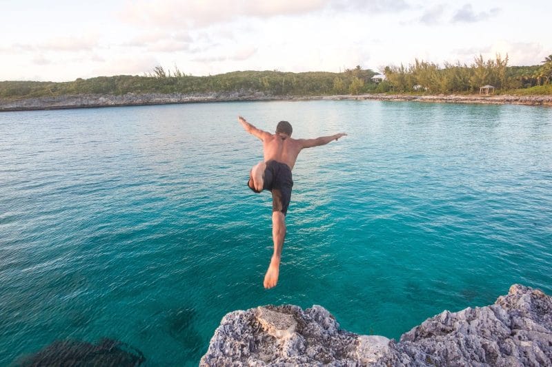 Diving into the Ocean - Bahamas