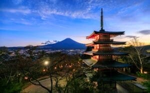 Mt. Fuji with Chureito Pagoda, Fujiyoshida, Japan