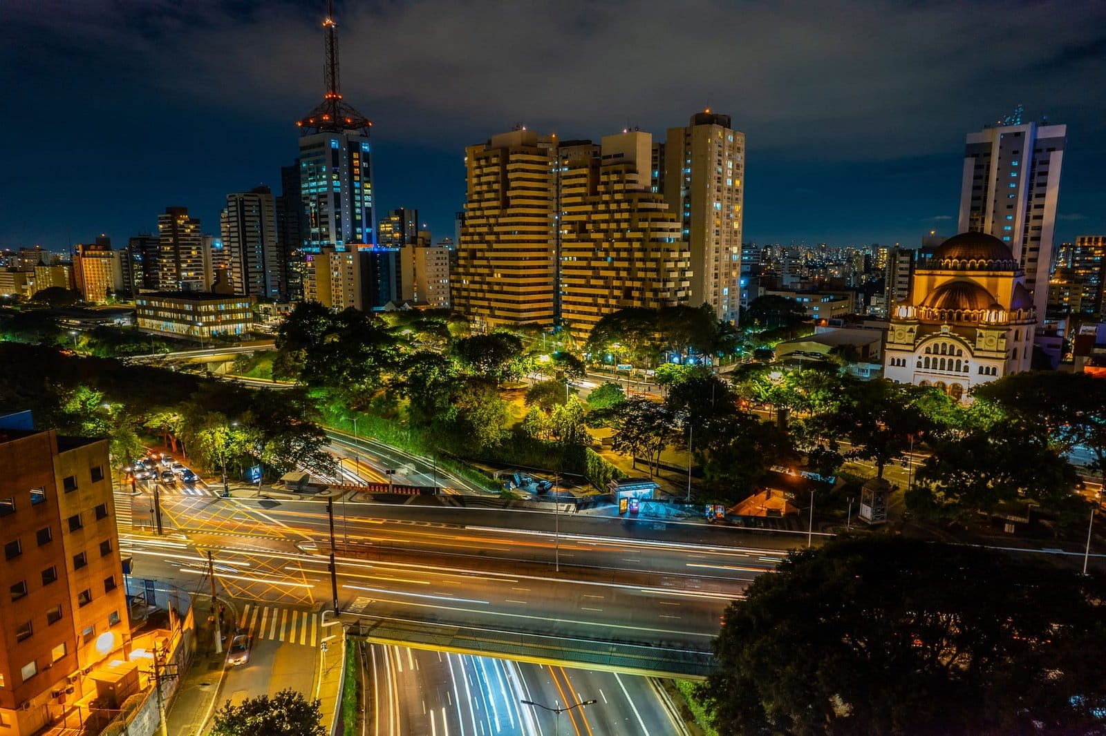 Sao Paulo Central Night Road