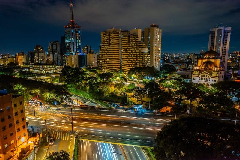 Sao Paulo Central Night Road