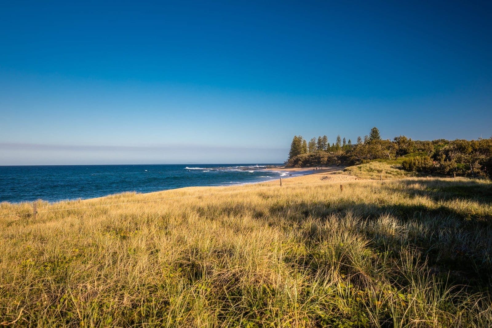 Sunset view of Shelly Beach at Caloundra, Sunshine Coast, Austra