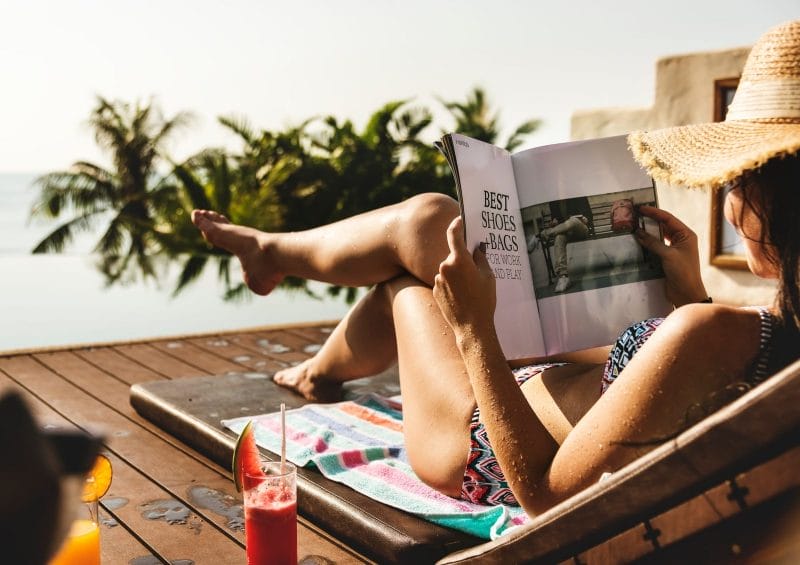 Young woman relaxing at a resort