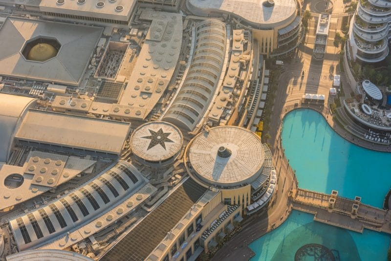 Dubai mall roof top view