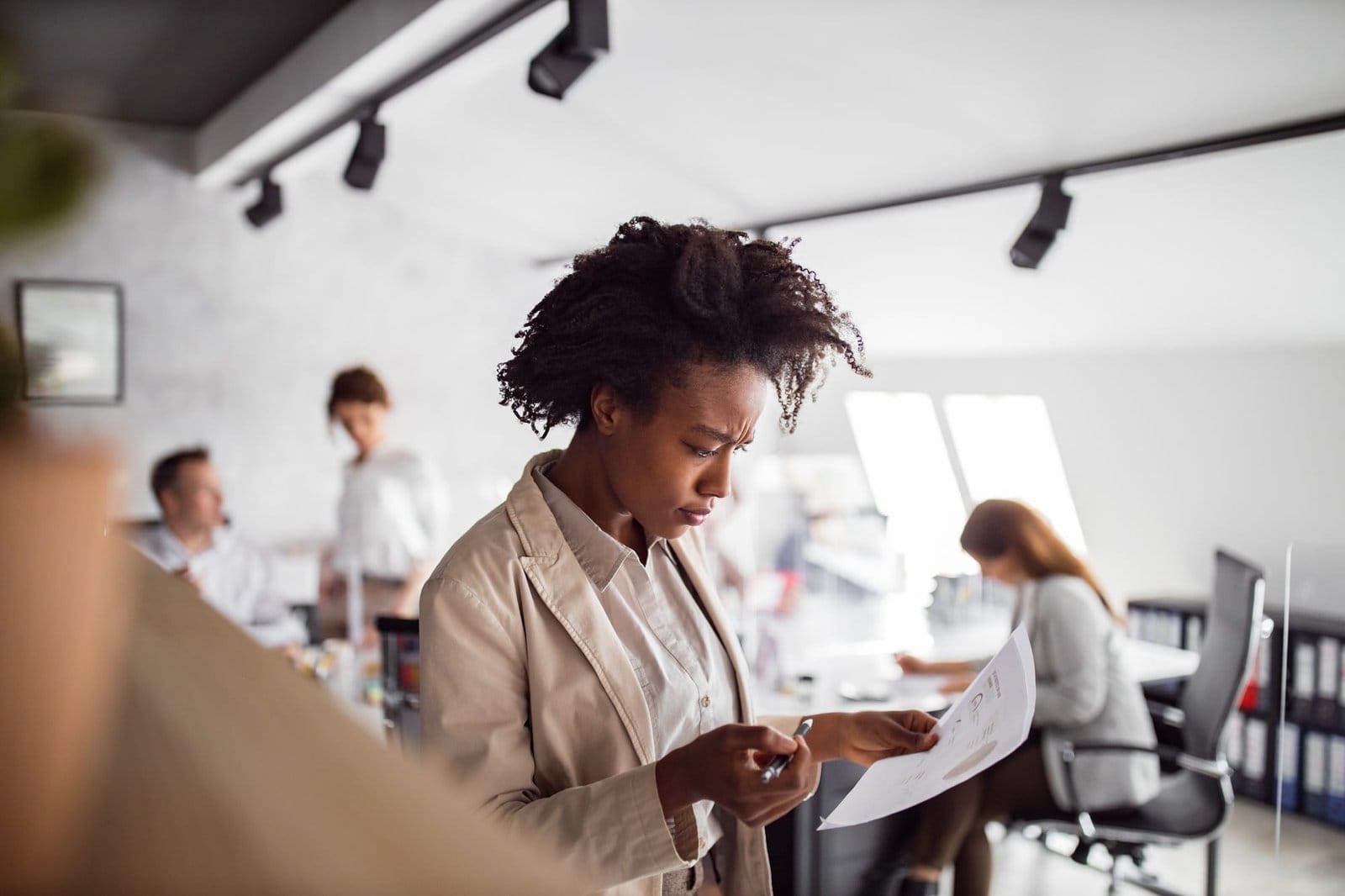 Holding one document with new ideas.