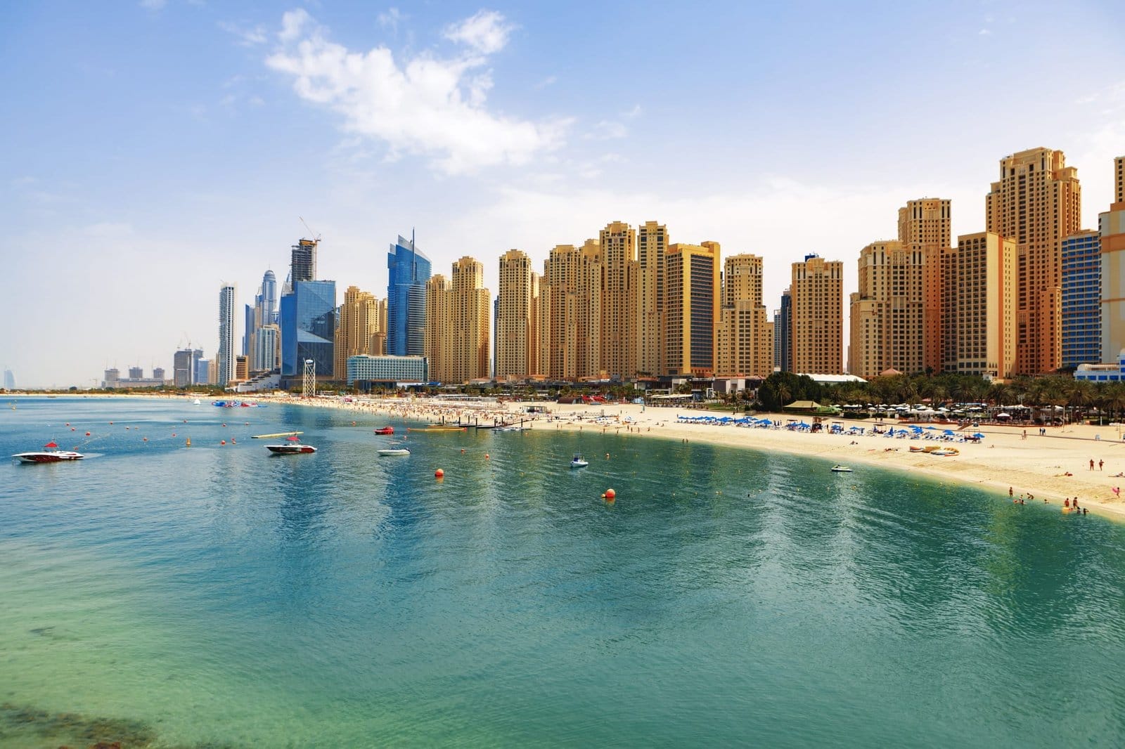 Panorama of the beach at Jumeirah Beach Residence, Dubai