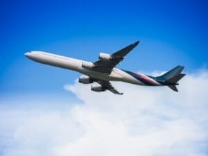 Passenger airplane flying in the sky