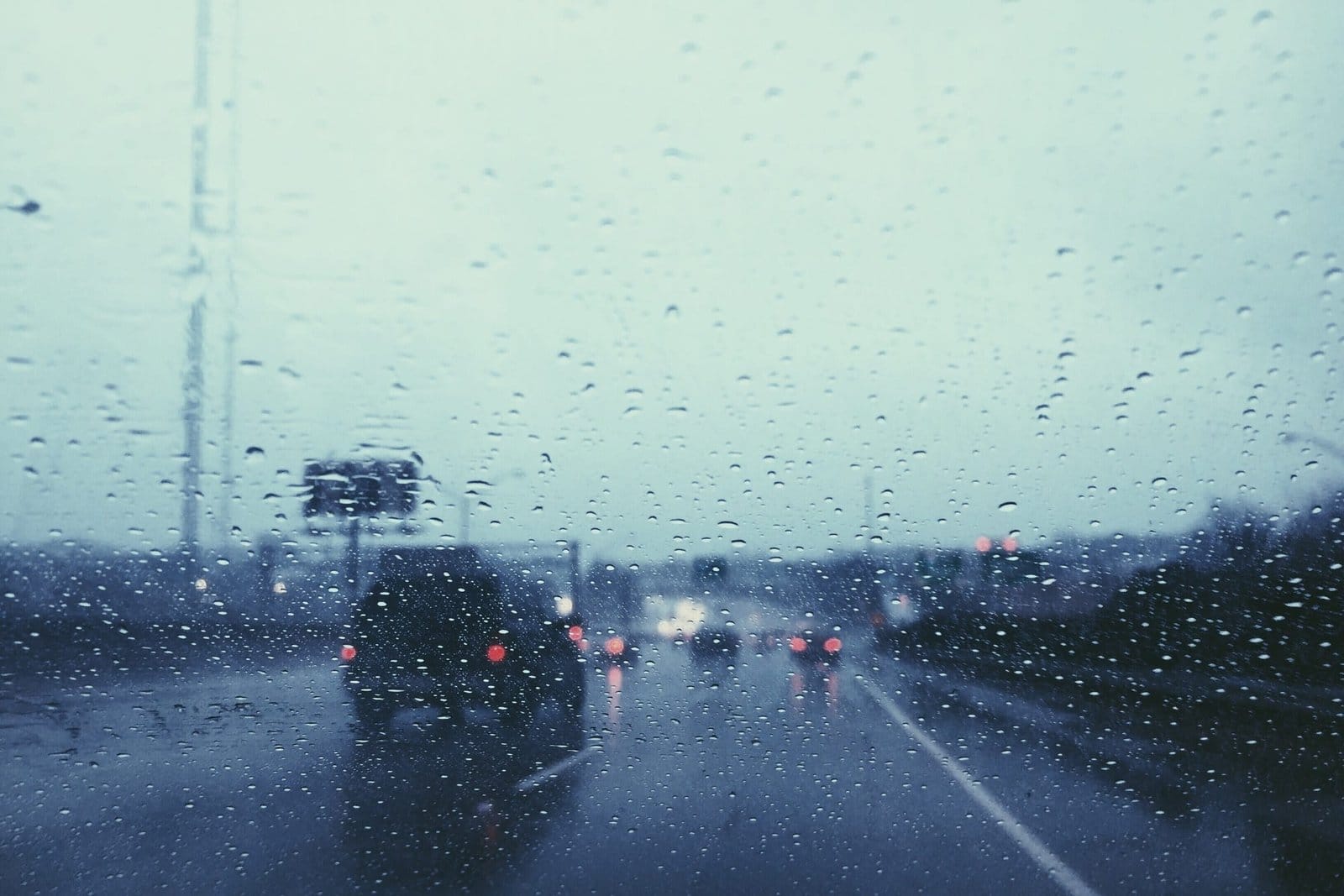 Rainy bad weather on commute back to home