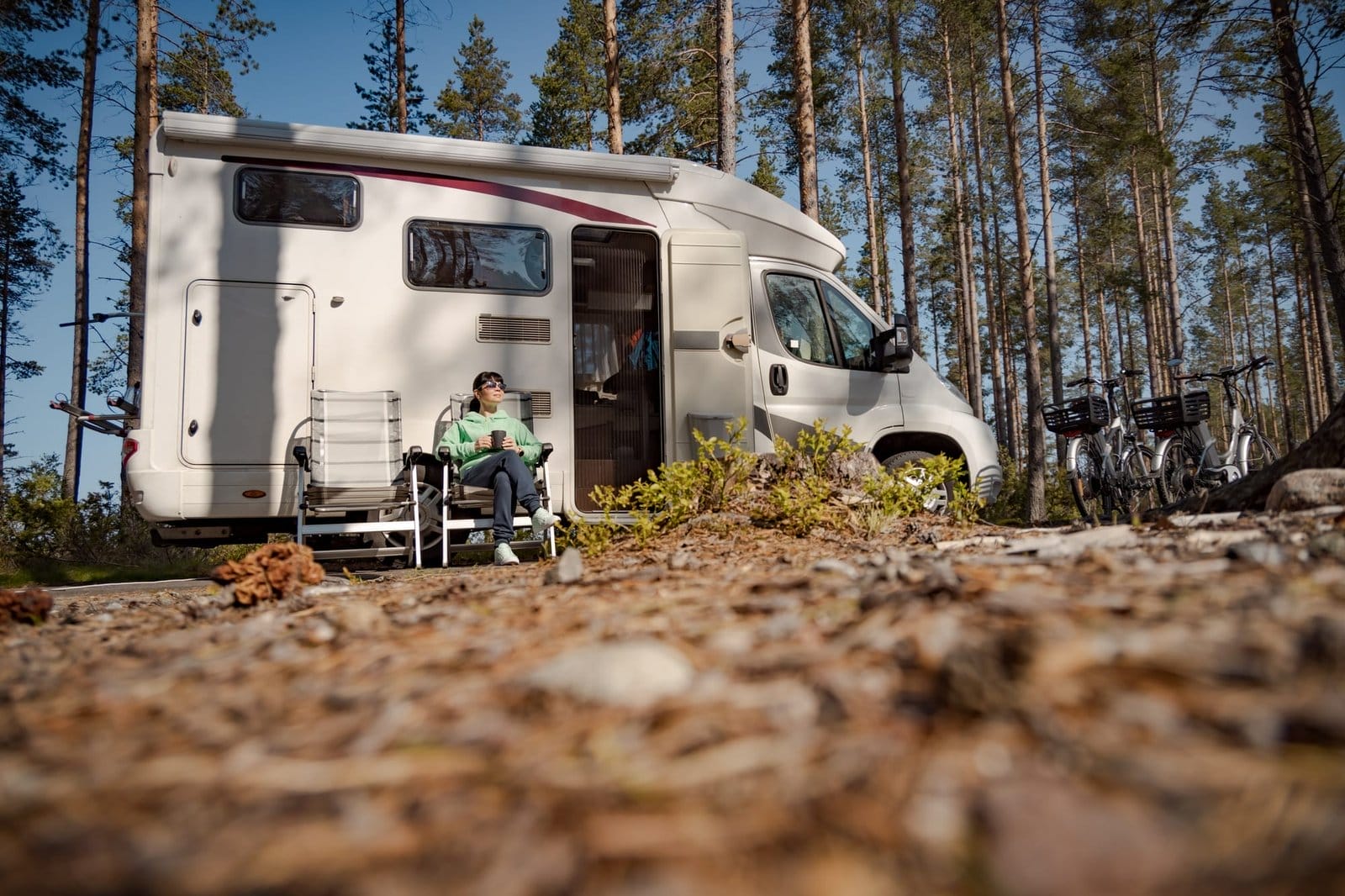Family vacation travel RV, holiday trip in motorhome