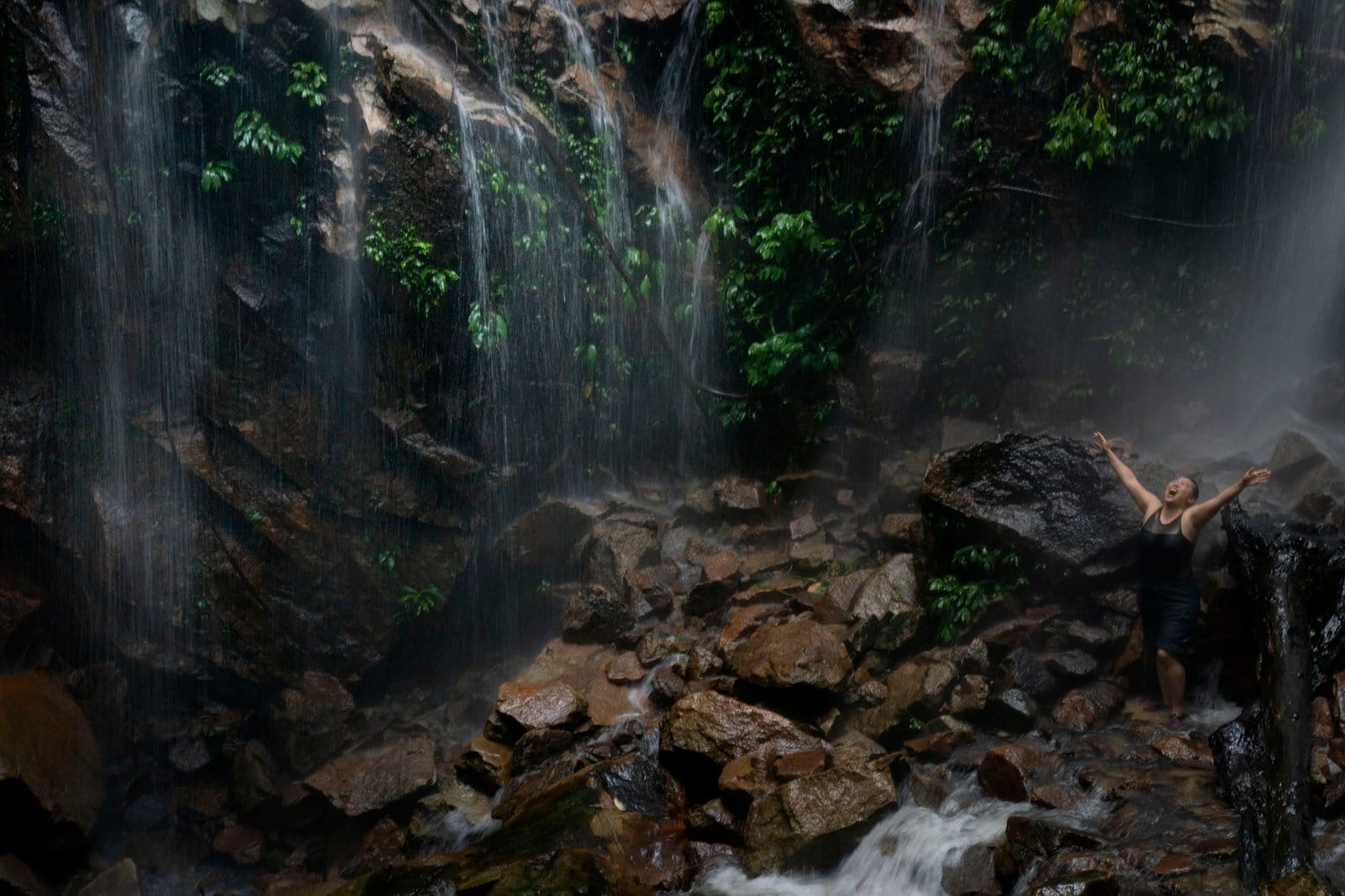 Sungai Kooi waterfall in the deep forest of Royal Belum State Park, Northern Perak, Malaysia.