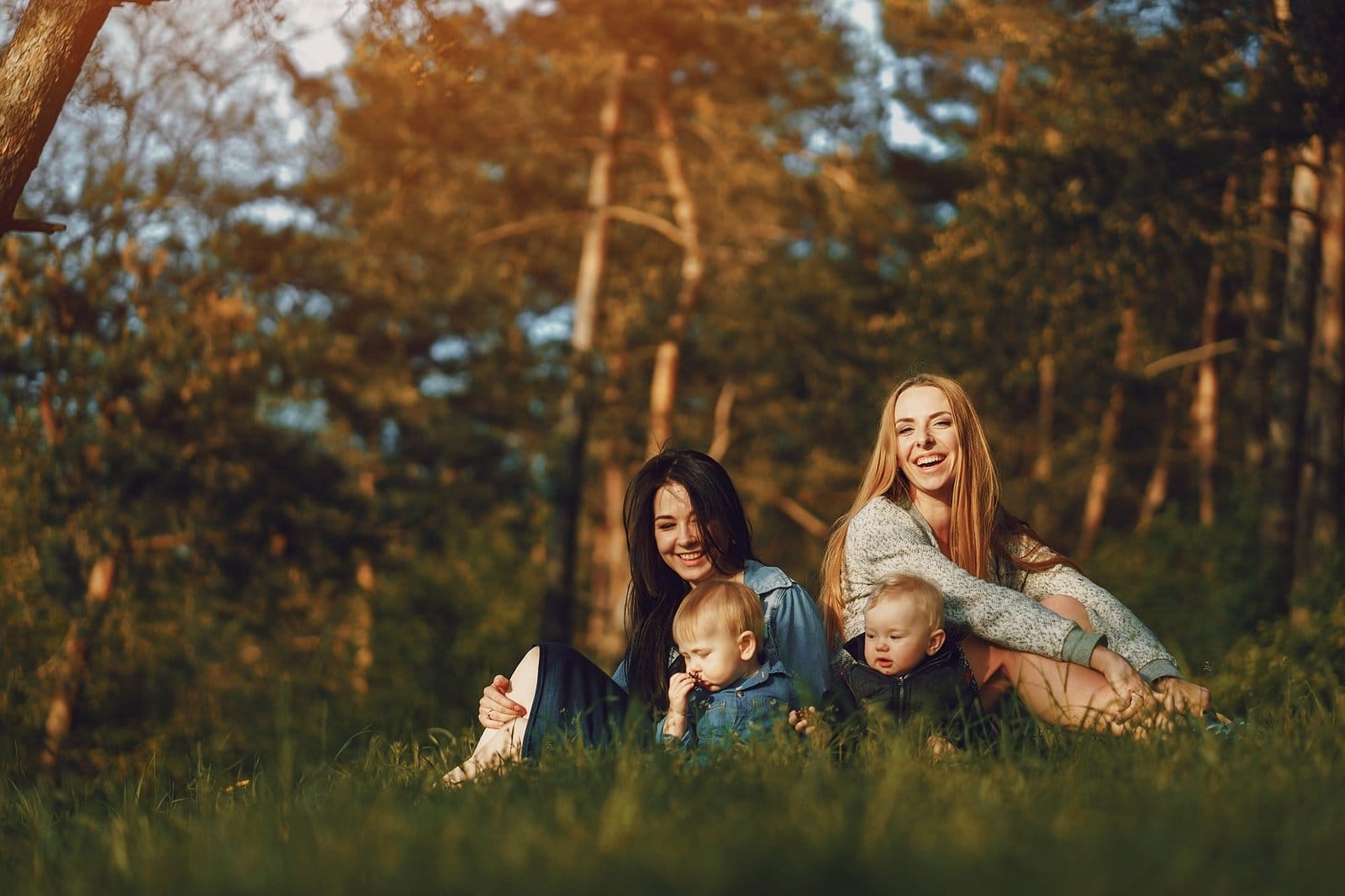 two beautiful mothers