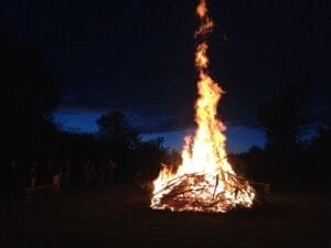 Bonfire in the country